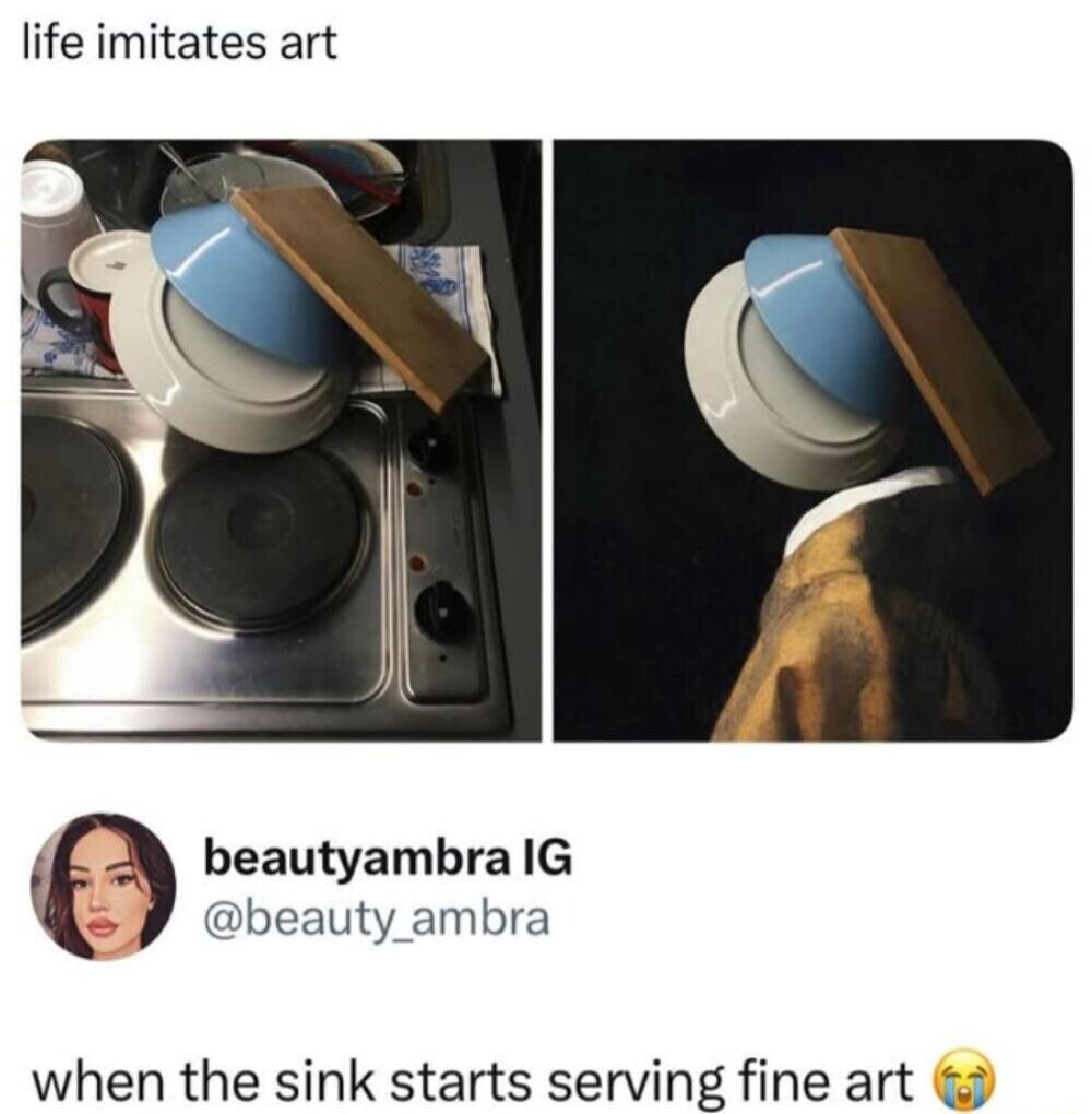 life imitates art beautyambra IG @beauty_ambra when the sink starts serving fine art