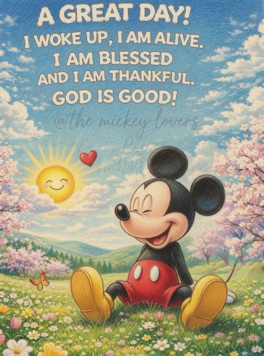 A GREAT DAY! I WOKE UP, I AM ALIVE. I AM BLESSED AND I AM THANKFUL. GOD IS GOOD! @the mickey lovers