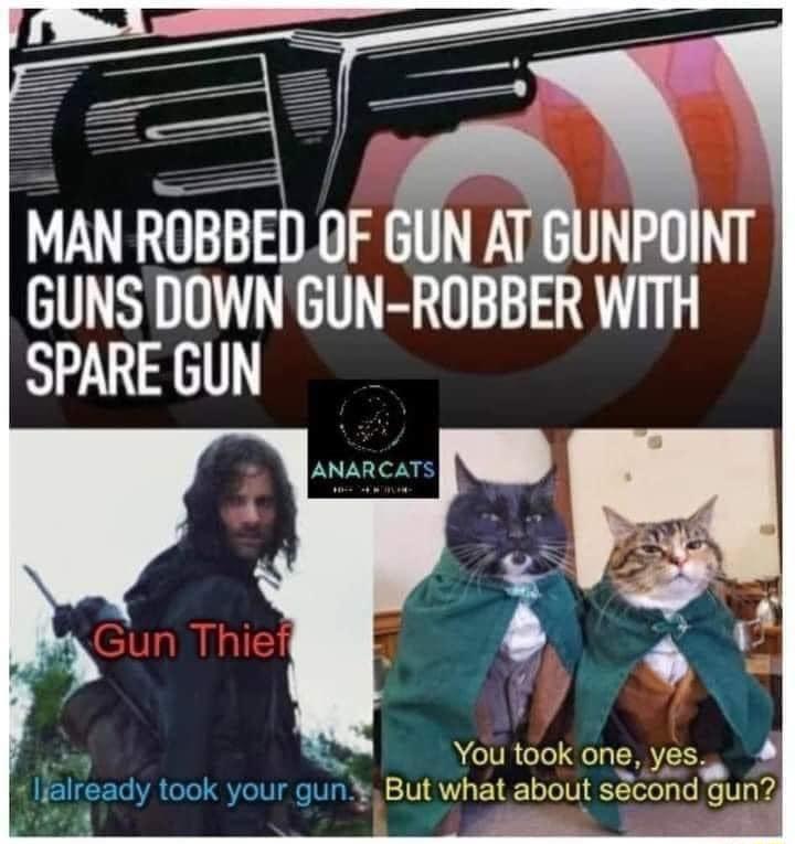 MAN ROBBEDOF MM GUNS DOWN GUN ROBBER WITH SPARE GUN You took one YES ut whata