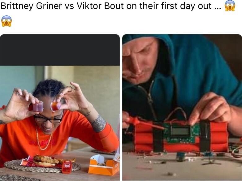 Brittney Griner vs Viktor Bout on their first day out b