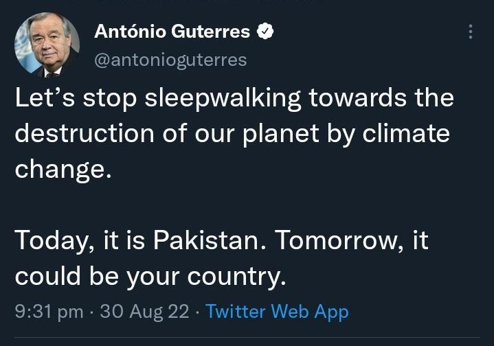 T Elizabeth Kolbert Retweeted Antnio Guterres 97 antonioguterres Lets stop sleepwalking towards the destruction of our planet by climate hET IN LT E VAN S TS Ta M T Tel g7 1A could be your country 931 pm 30 Aug 22 Twitter Web App 1380 Retweets 76 Quote Tweets 3507 Likes 9 L J 3
