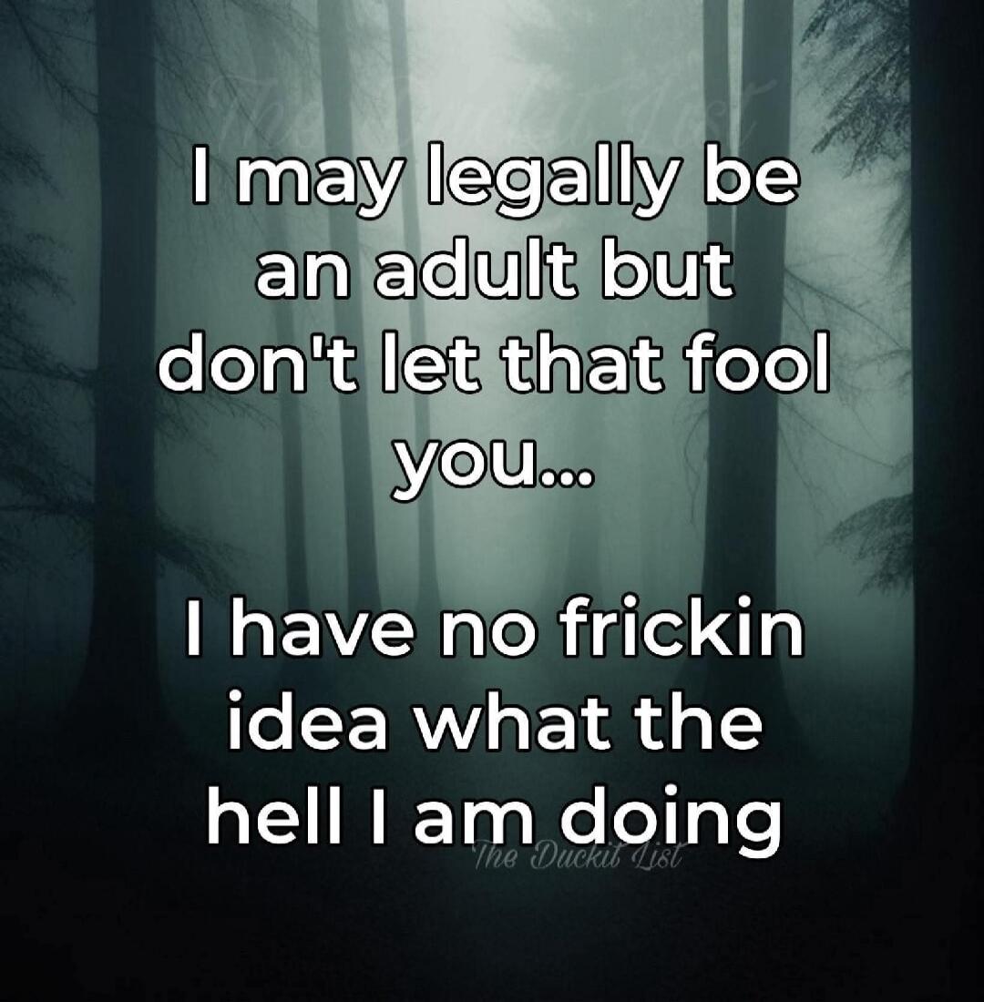 I may legally be an adult but don't let that fool you... I have no frickin idea what the hell I am doing