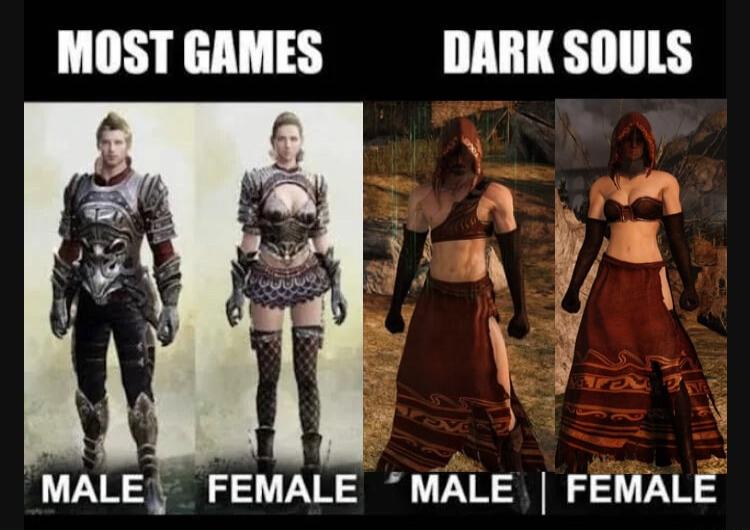 MOST GAMES DARK SOULS MALE FEMALE MALE FEMALE