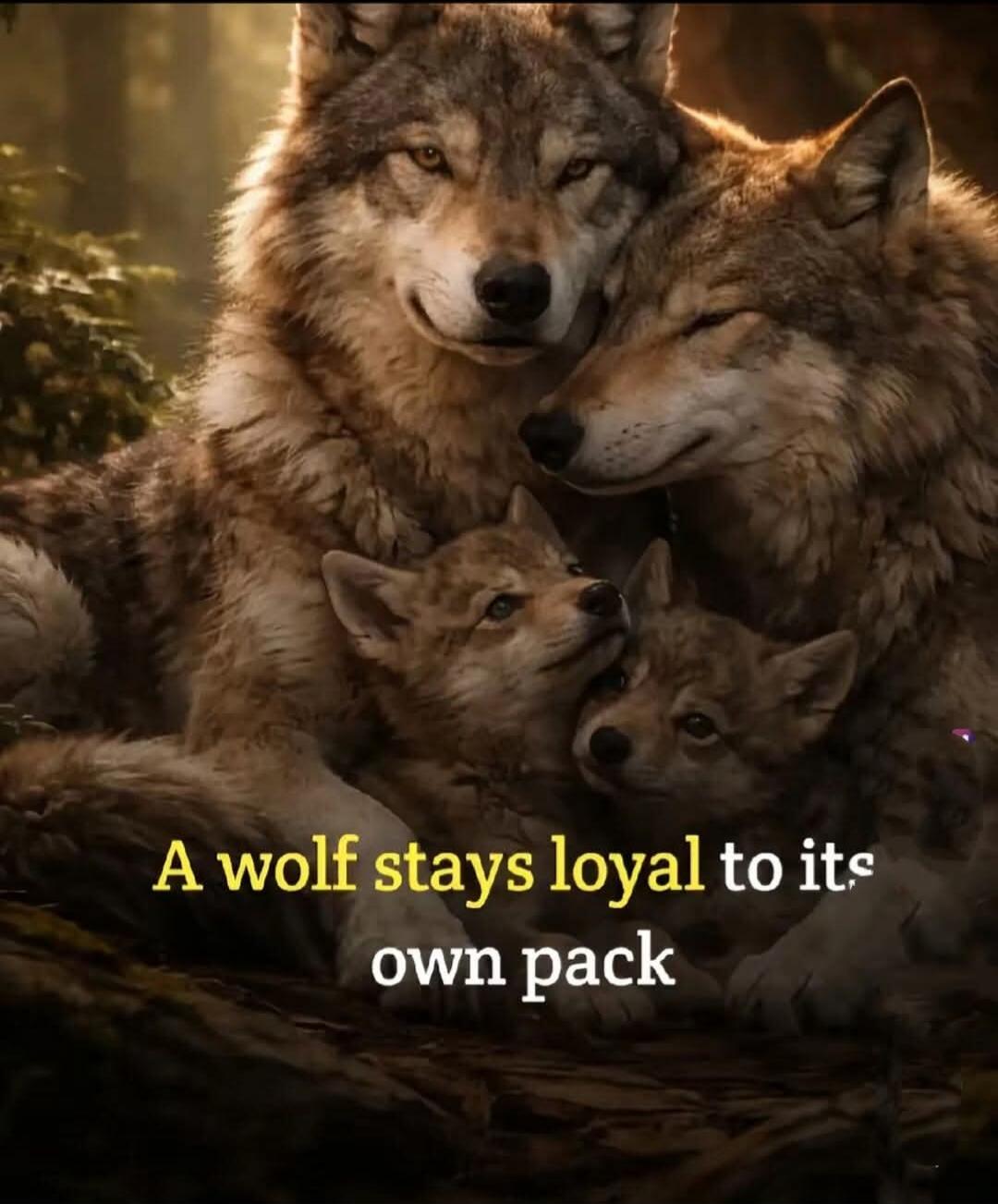 A wolf stays loyal to its own pack