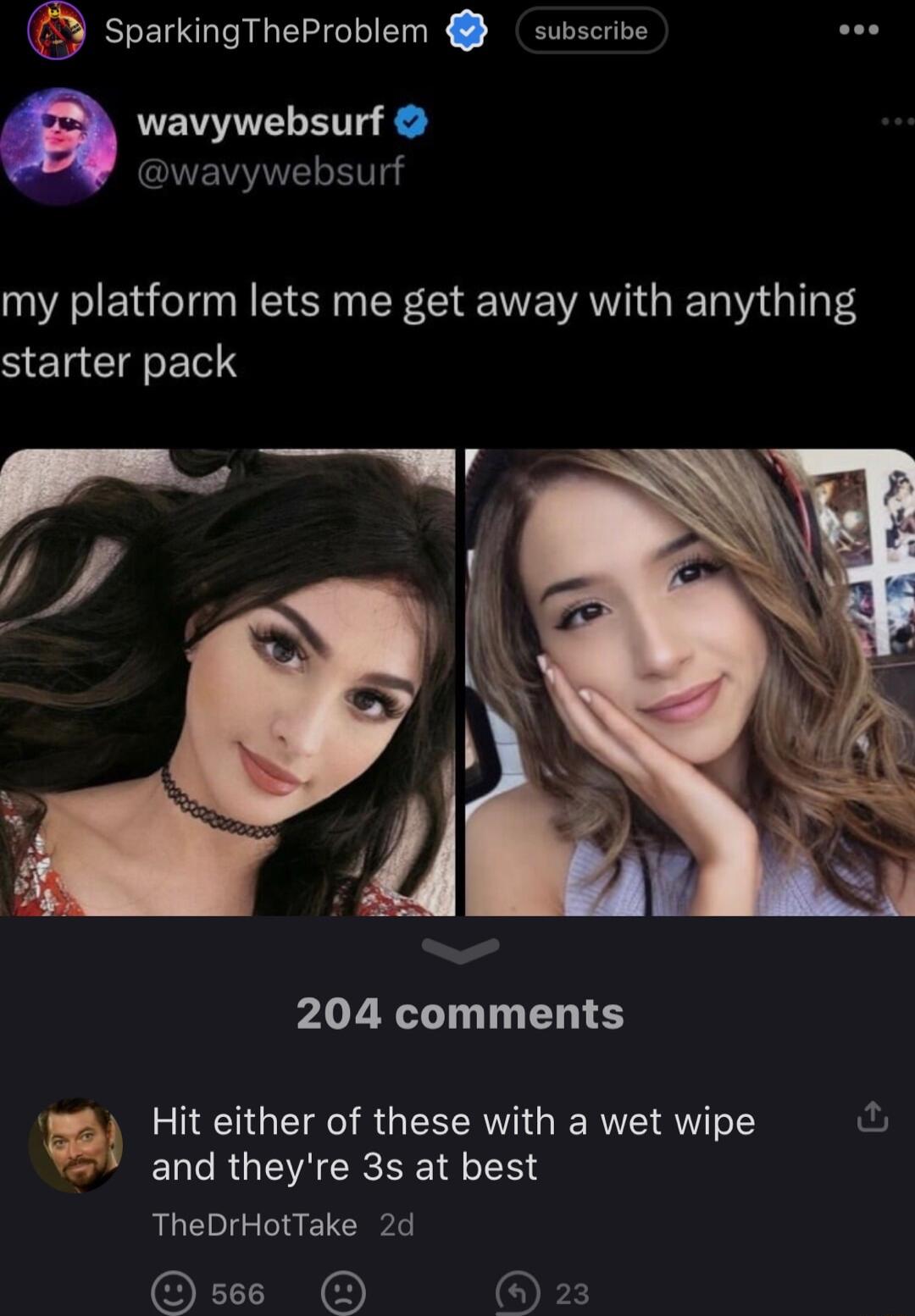 sparkingTheProblem subscrive PEITELETT wavywebsurf AT RS IR ENE AT G Gl T SELCIEE 204 comments Hit either of these with a wet wipe ELCRGEN RIS 1 TheDrHotTake 2d O G OFE