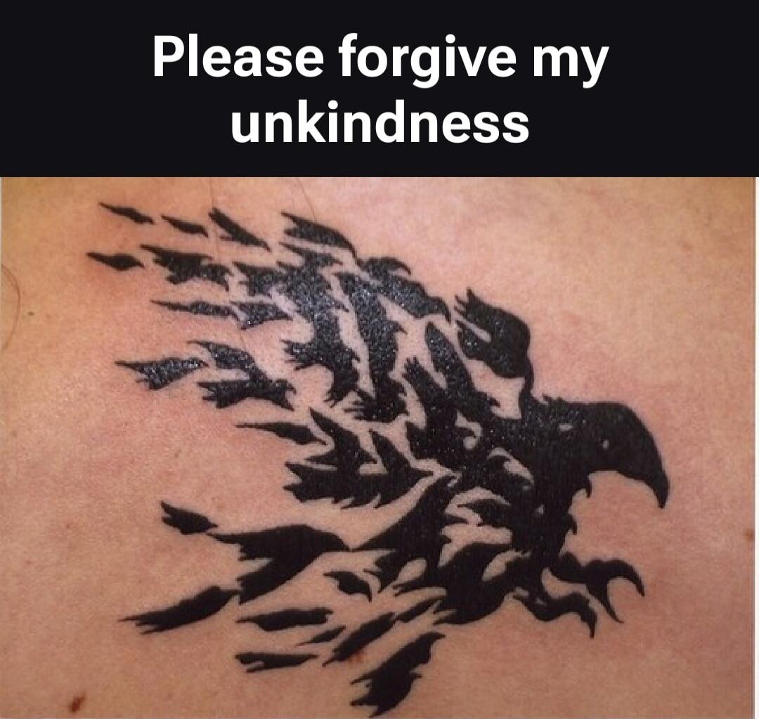 Please forgive my unkindness