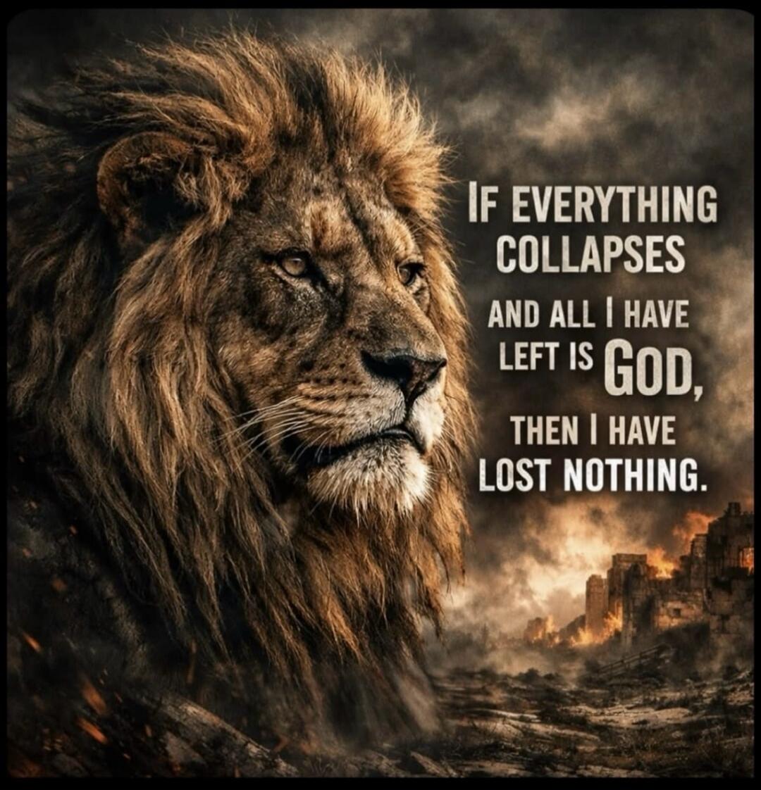 IF EVERYTHING COLLAPSES AND ALL I HAVE LEFT IS GOD, THEN I HAVE LOST NOTHING.