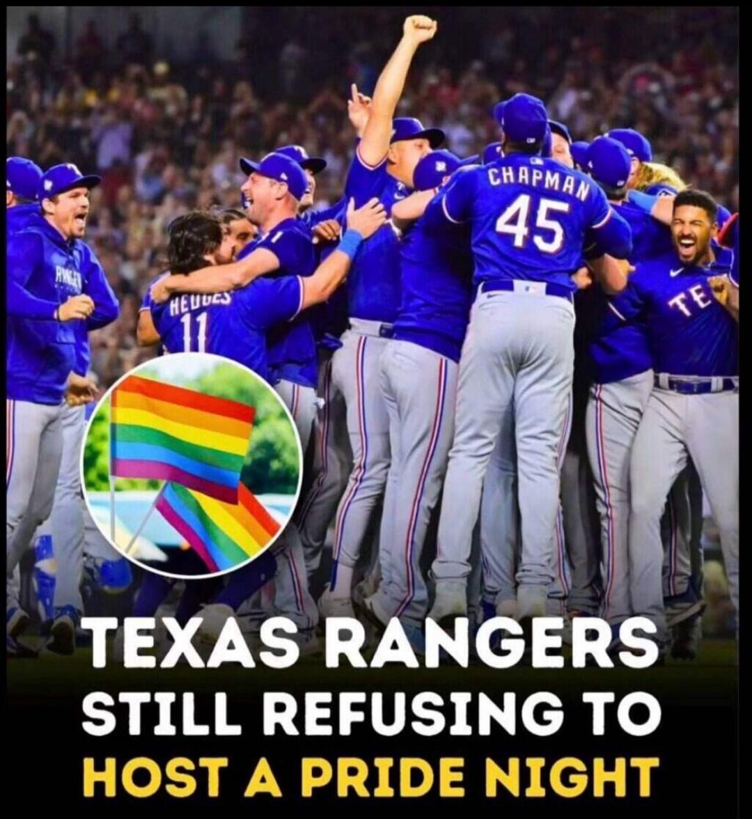 TEXAS RANGERS STILL REFUSING TO HOST A PRIDE NIGHT