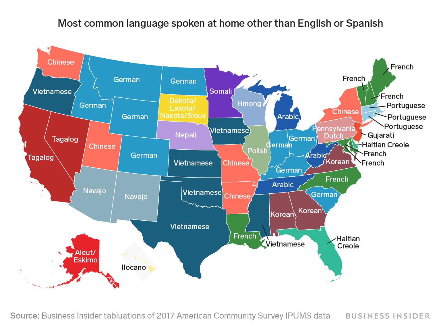 Most common language spoken at home other than English or Spanish French Portuguese s Portuguese WP 4 Portuguese g Guijarati Haitian Creole French French