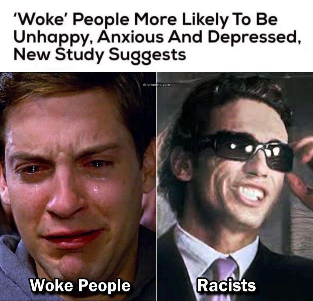 'Woke' People More Likely To Be Unhappy, Anxious And Depressed, New Study Suggests. Woke People. Racists.