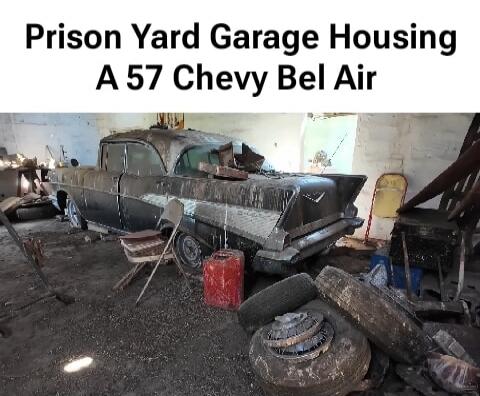 Prison Yard Garage Housing A 57 Chevy Bel Air\nSession ID: 1018595.