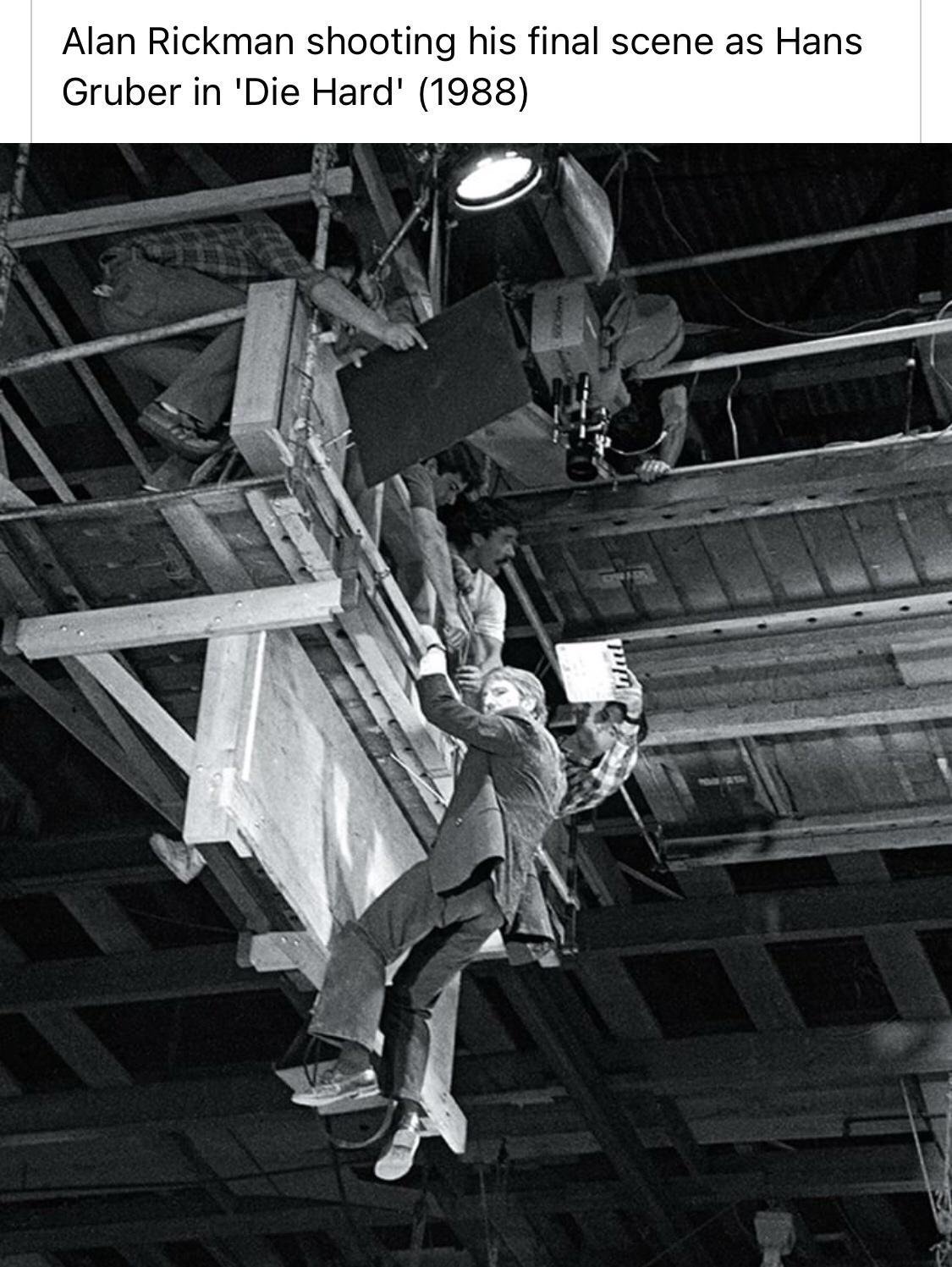 Alan Rickman shooting his final scene as Hans