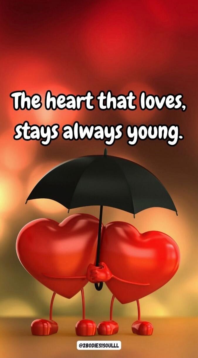 The heart that loves, stays always young.