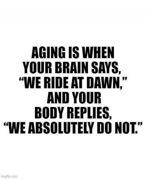 AGING IS WHEN YOUR BRAIN SAYS, 