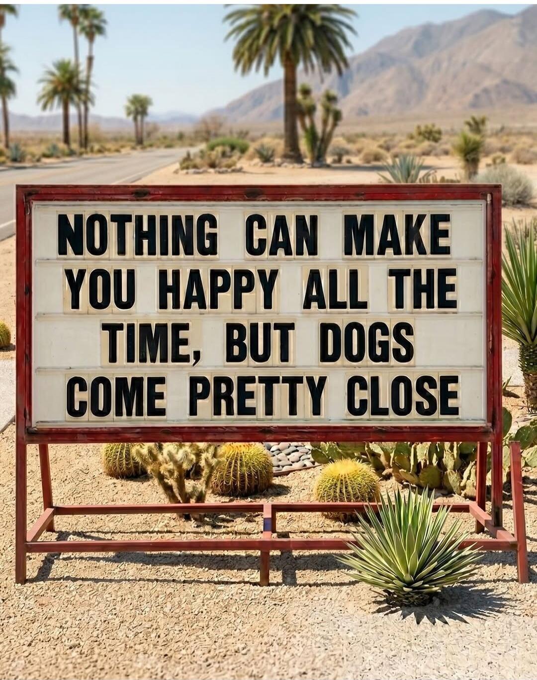 NOTHING CAN MAKE YOU HAPPY ALL THE TIME, BUT DOGS COME PRETTY CLOSE