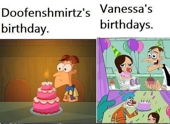 Doofenshmirtzs Vanessas birthday blrthdays