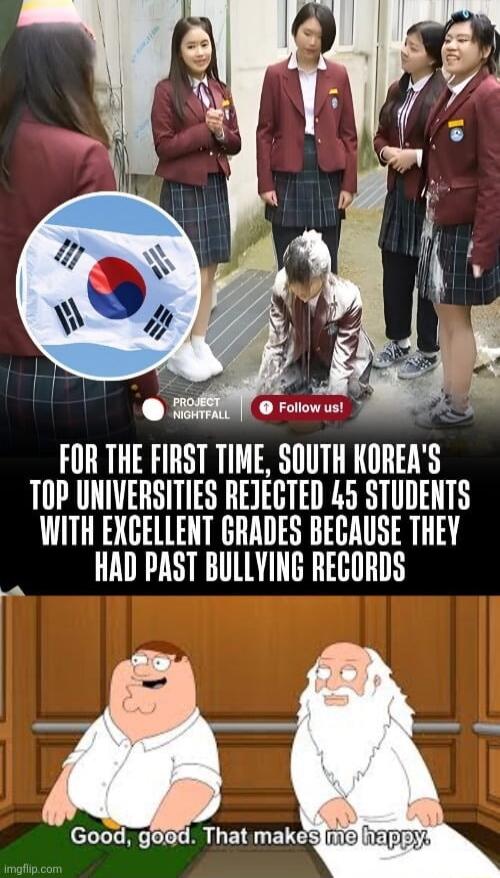 FOR THE FIRST TIME, SOUTH KOREA'S TOP UNIVERSITIES REJECTED 45 STUDENTS WITH EXCELLENT GRADES BECAUSE THEY HAD PAST BULLYING RECORDS