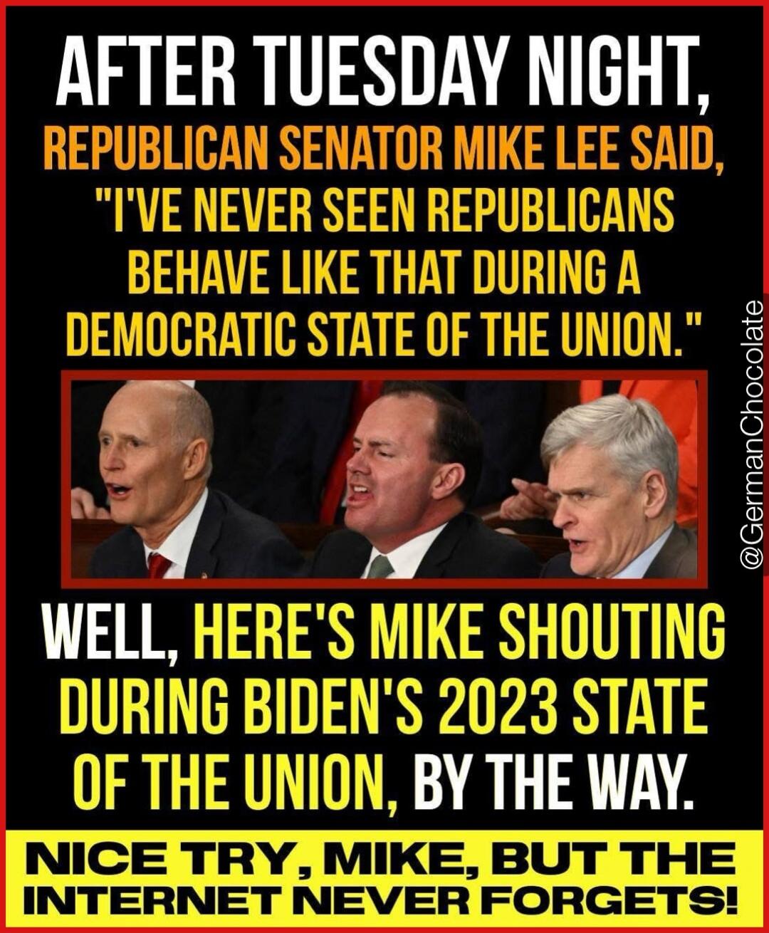 AFTER TUESDAY NIGHT, REPUBLICAN SENATOR MIKE LEE SAID, 