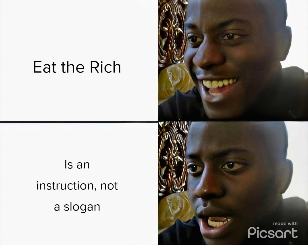 Eat the Rich Isan instruction not a slogan