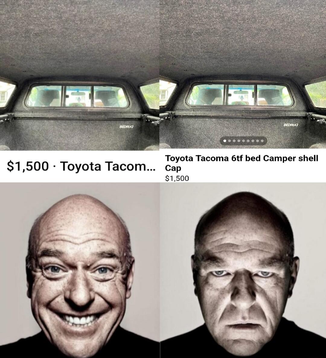 1500 Toyota Tacom Lol 2o 6t bed Camper shell 1500