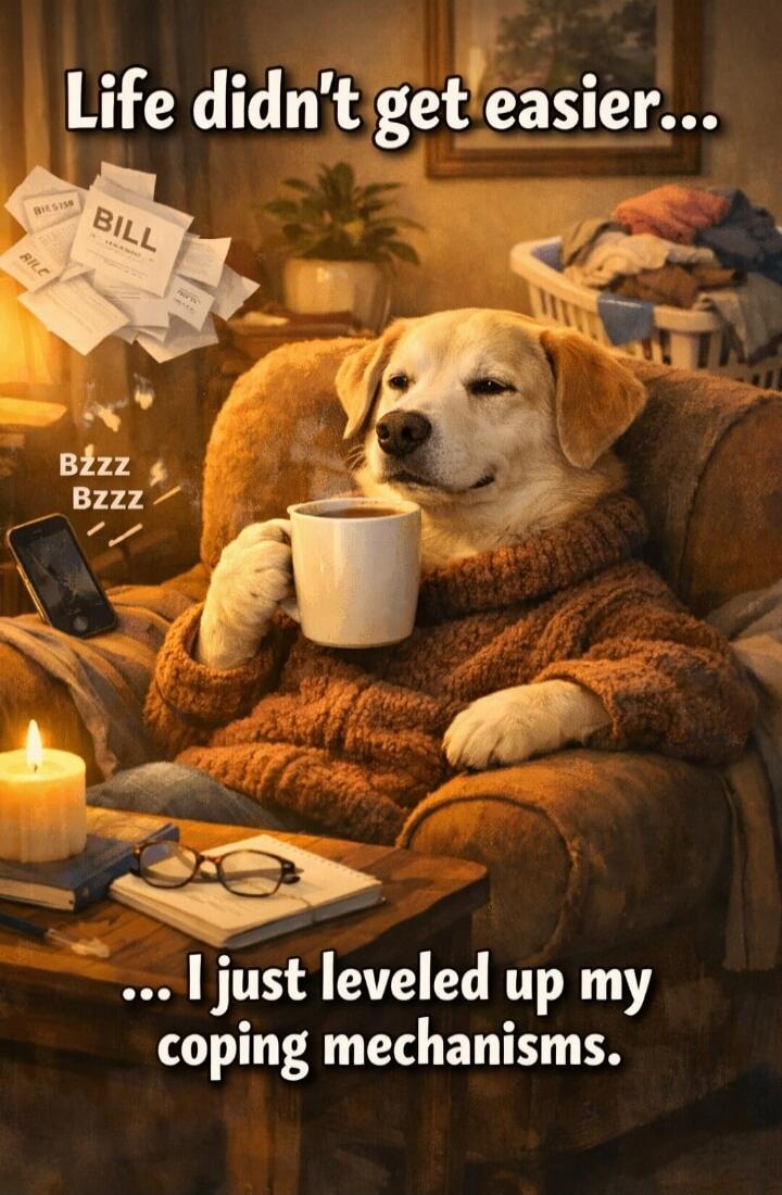 Life didn't get easier... Bzzz Bzzz ... I just leveled up my coping mechanisms. BILL