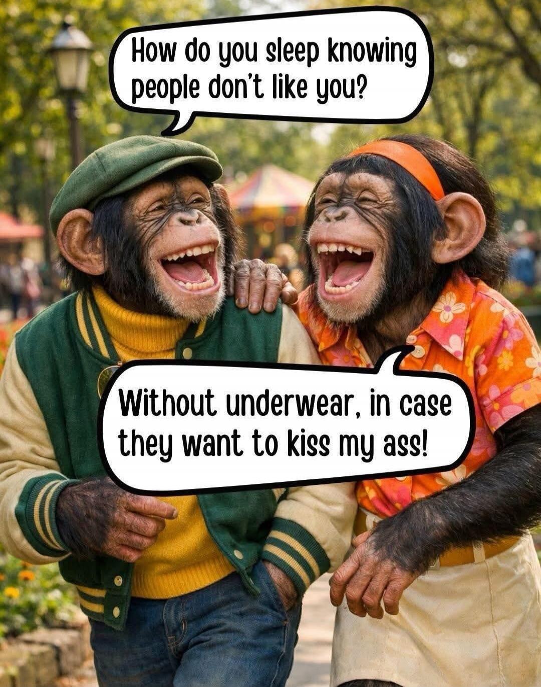 How do you sleep knowing people don't like you? Without underwear, in case they want to kiss my ass!