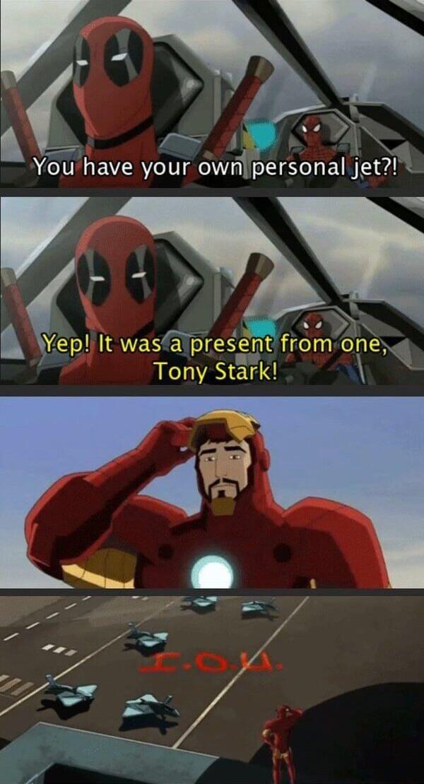 You have your owr PEELEL Jet7 p It wasfal pxesent bidely OTE Tony Stark