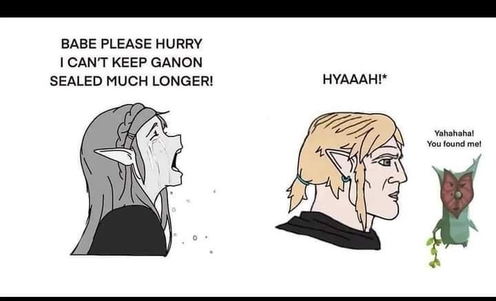 BABE PLEASE HURRY CANT KEEP GANON SEALED MUCH LONGER HYAAAH Yahahahat Youfound me