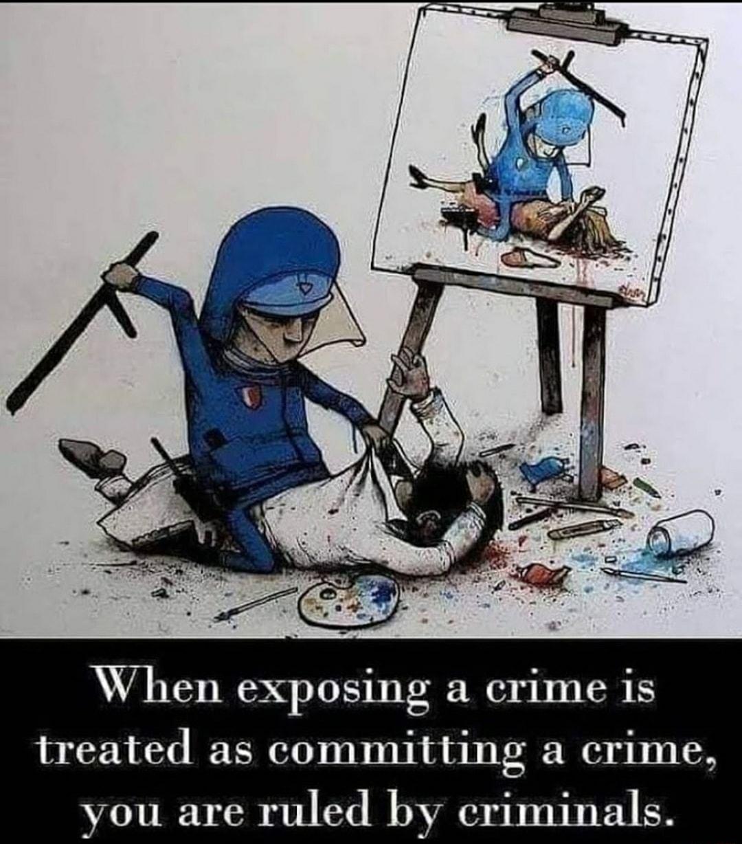 When exposing a crime is treated as committing a crime you are rul criminals