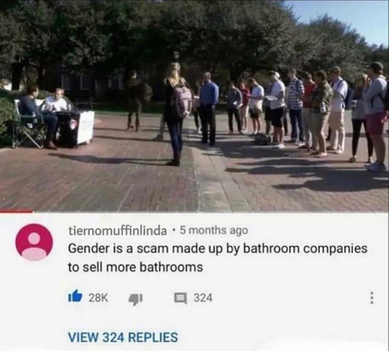 tiernomuffinlinda 5 Gandarlisa scam made U by batheotr companiss to sell more bathrooms O3 VIEW 324 REPLIES