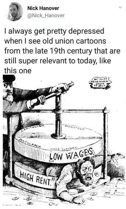 Nick Hanover Nick_Hanover always get pretty depressed when see old union cartoons from the late 19th century that are still super relevant to today like