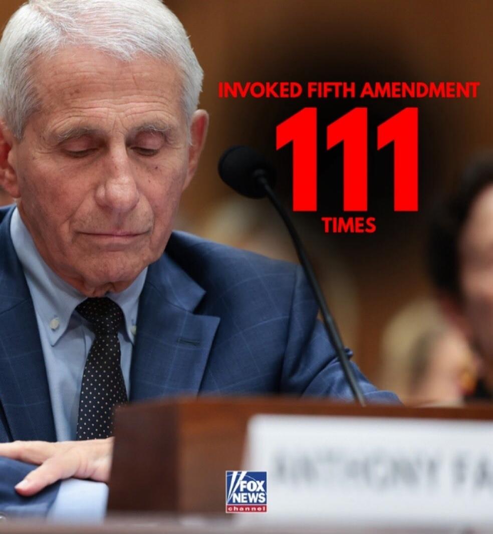 Invoked Fifth Amendment 111 Times. Anthony Fauci. Fox News Channel.
