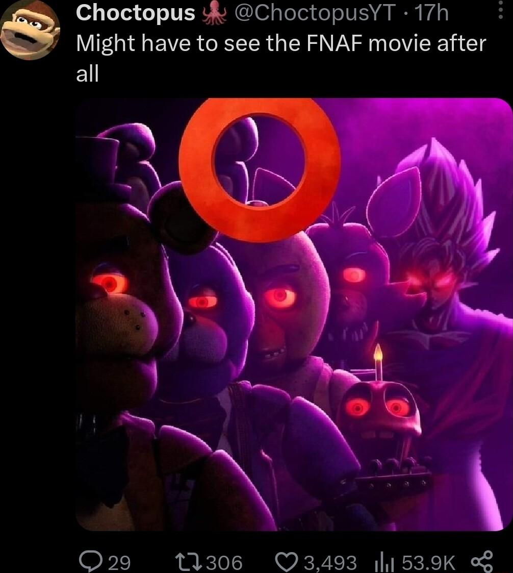Choctopus 4 ChoctopusYT 17h Might have to see the FNAF movie after Ell Tflg AR B R Q29 11306 3493 1539Kk