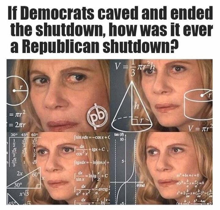 If Democrats caved and ended the shutdown, how was it ever a Republican shutdown?