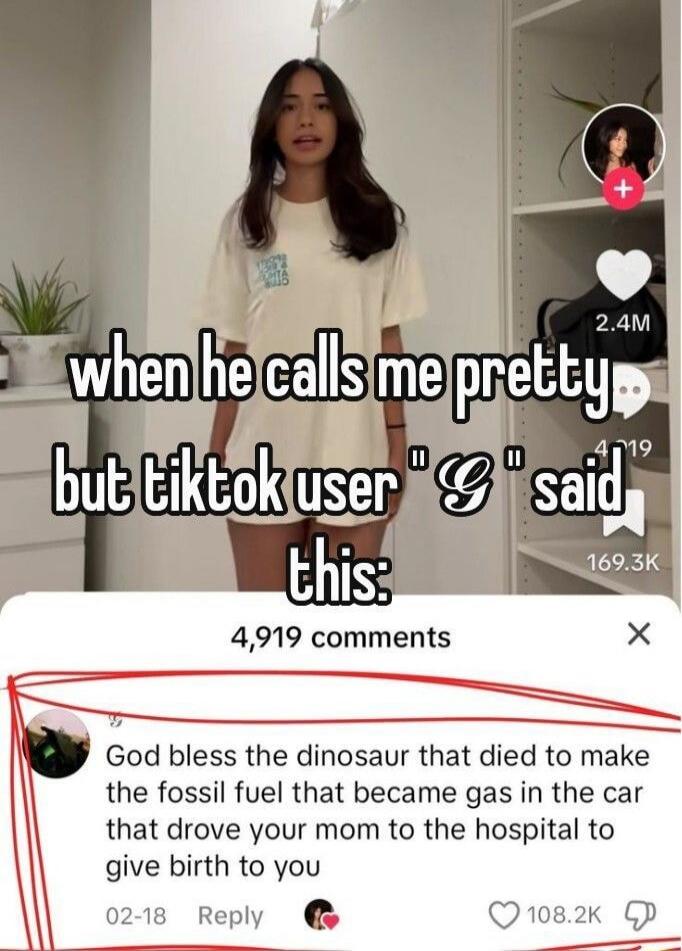 when he calls me pretty, but tiktok user 