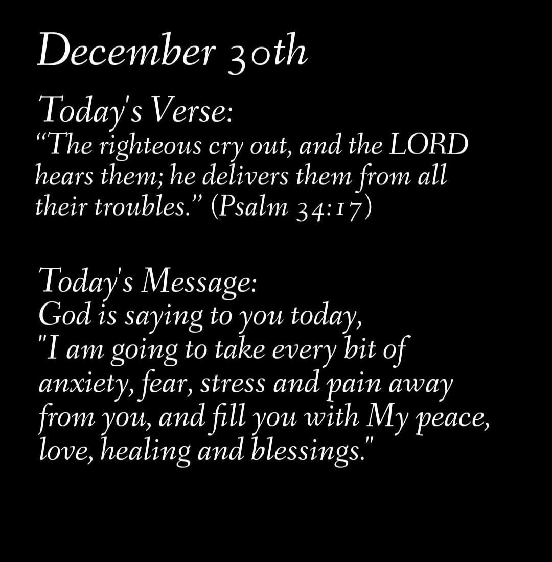 December 30th
Today's Verse:
