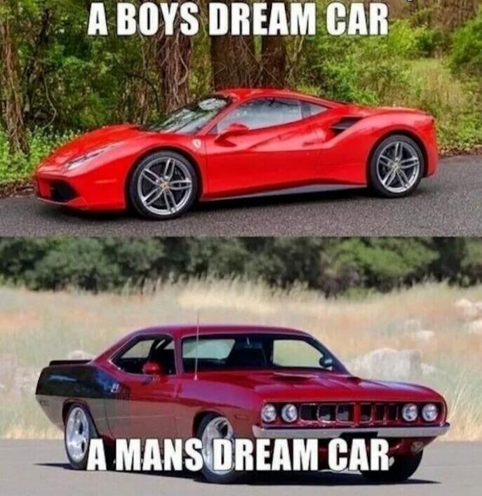 A BOYS DREAM CAR A MANS DREAM CAR