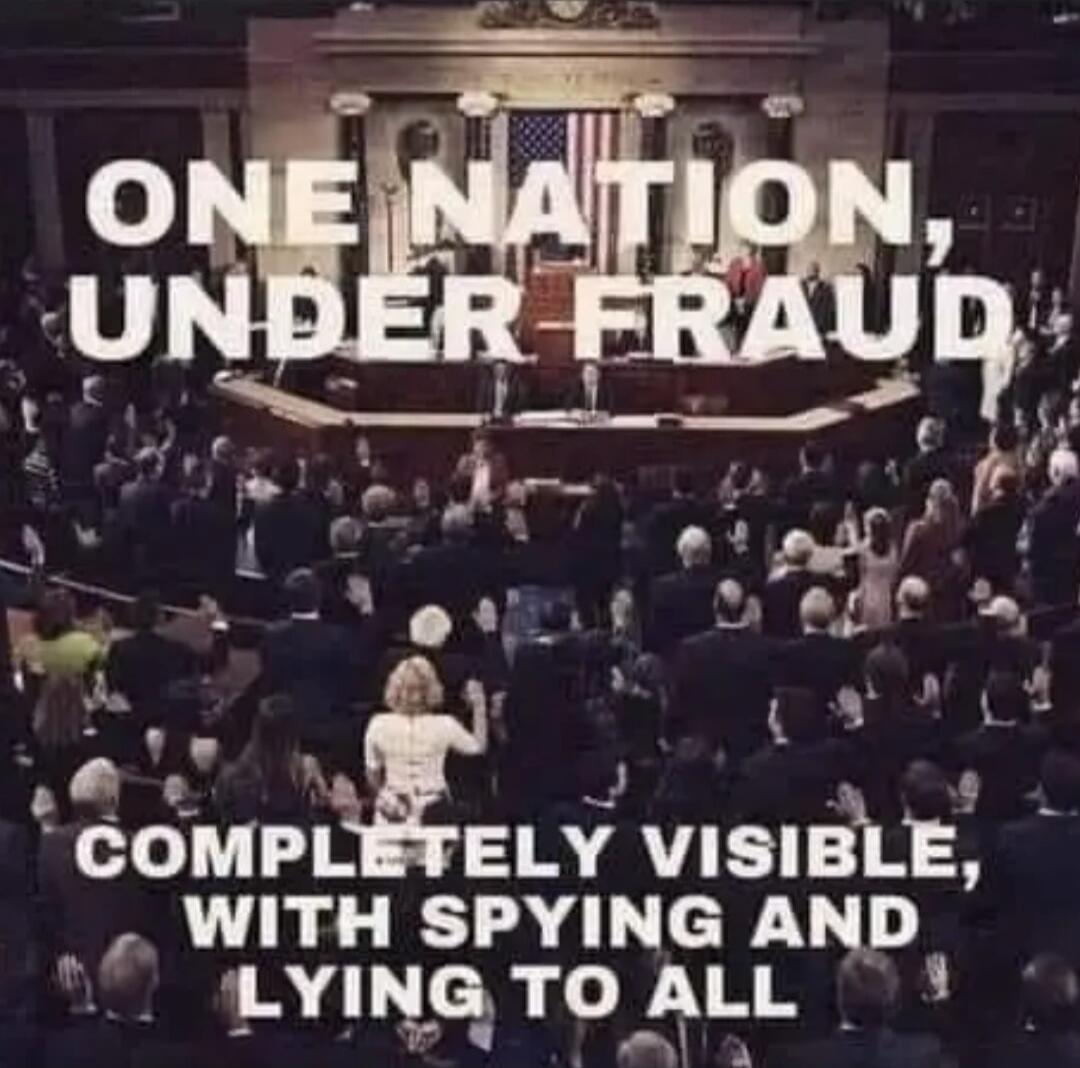 ONE NATION, UNDER FRAUD COMPLETELY VISIBLE, WITH SPYING AND LYING TO ALL
