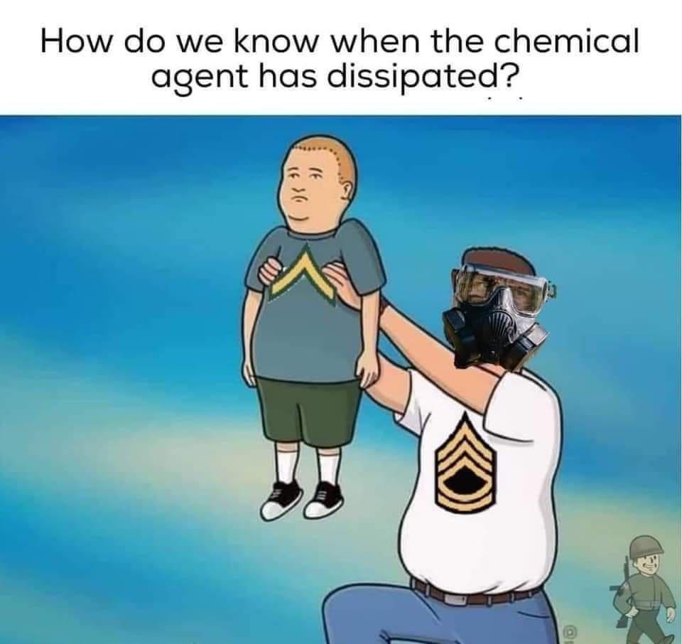 How do we know when the chemical agent has dissipated