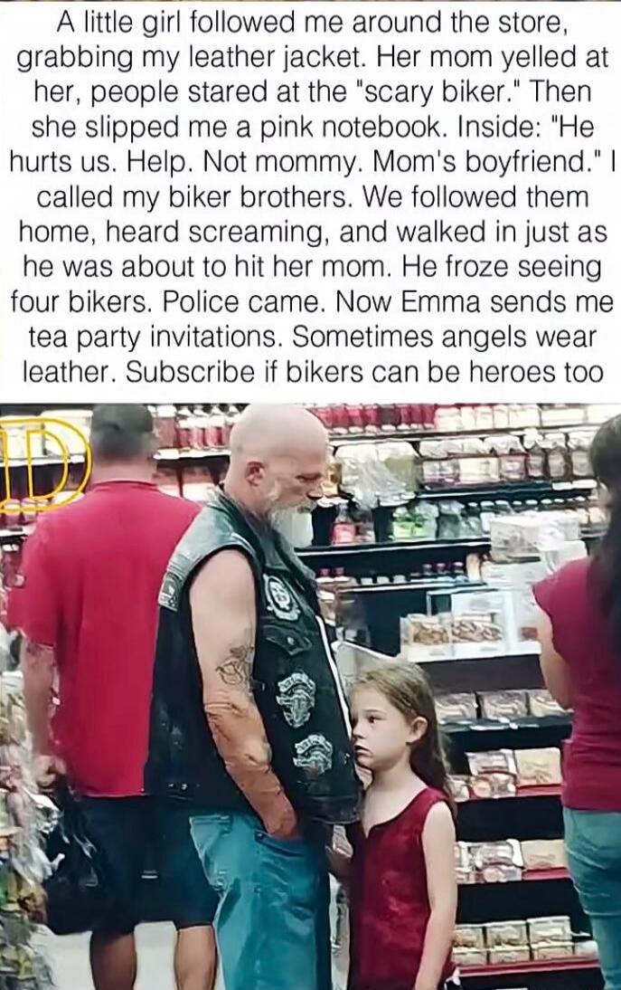 A little girl followed me around the store, grabbing my leather jacket. Her mom yelled at her, people stared at the 