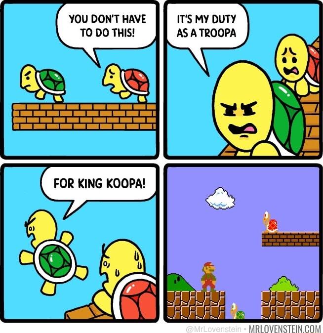 ITS MY DUTY AS ATROOPA FOR KING KOOPA