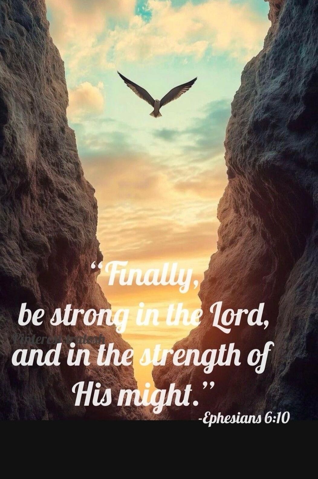 “Finally, be strong in the Lord, and in the strength of His might.” -Ephesians 6:10