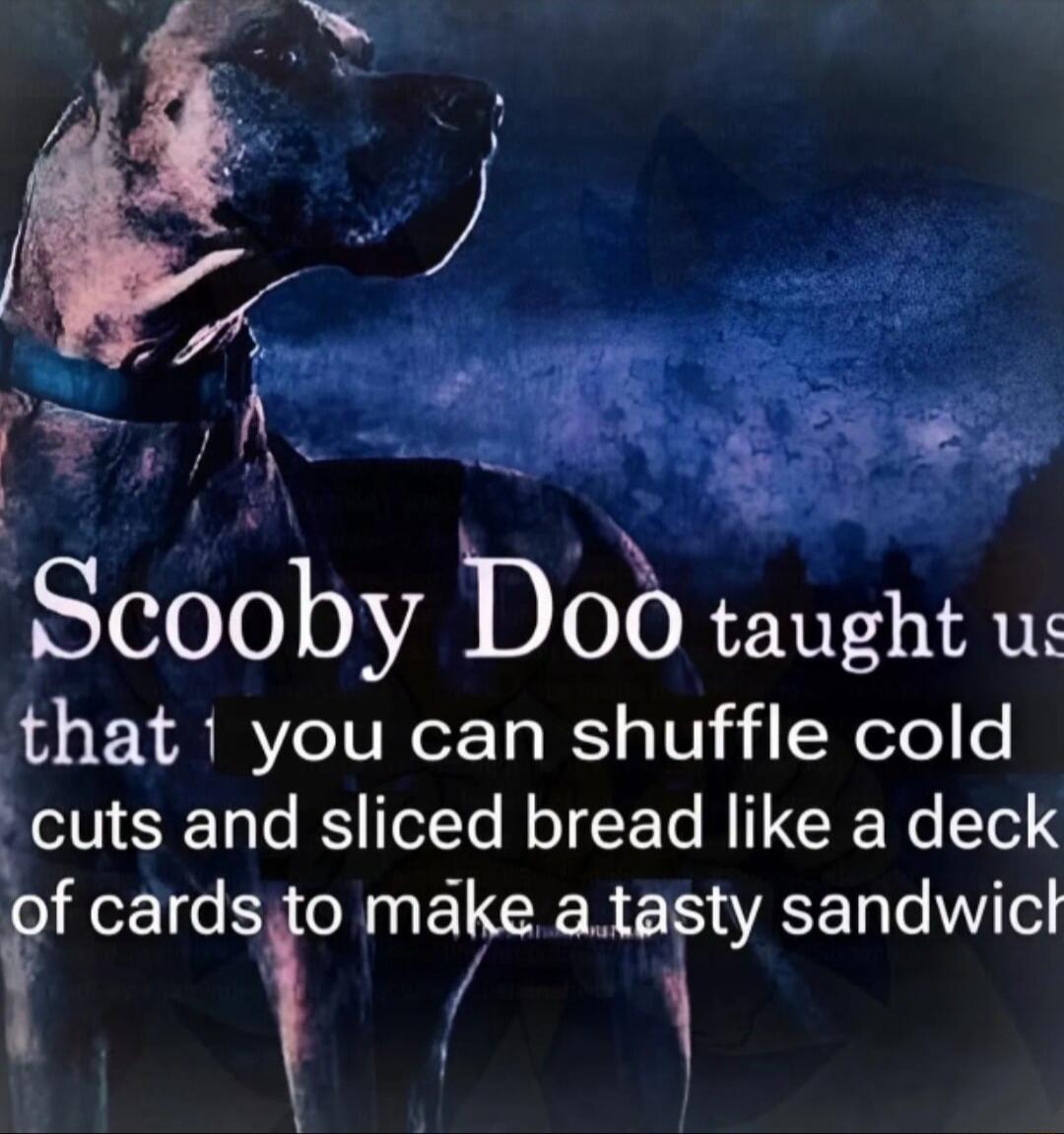 Scooby Doo taught us that you can shuffle cold cuts and sliced bread like a deck of cards to make a tasty sandwich.