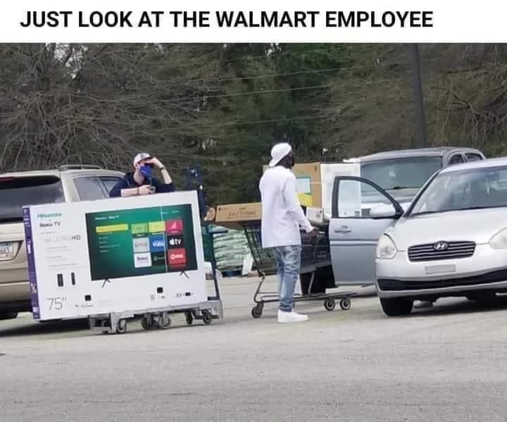 JUST LOOK AT THE WALMART EMPLOYEE