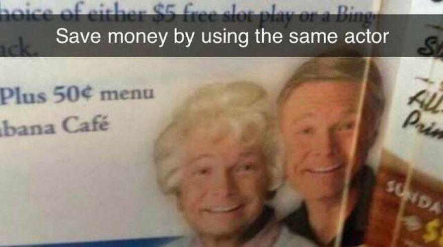 Save money by using the same actor Plus 50 menu ana Caf