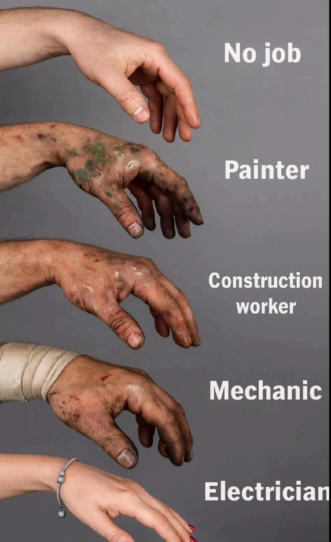 No job
Painter
Construction worker
Mechanic
Electrician
