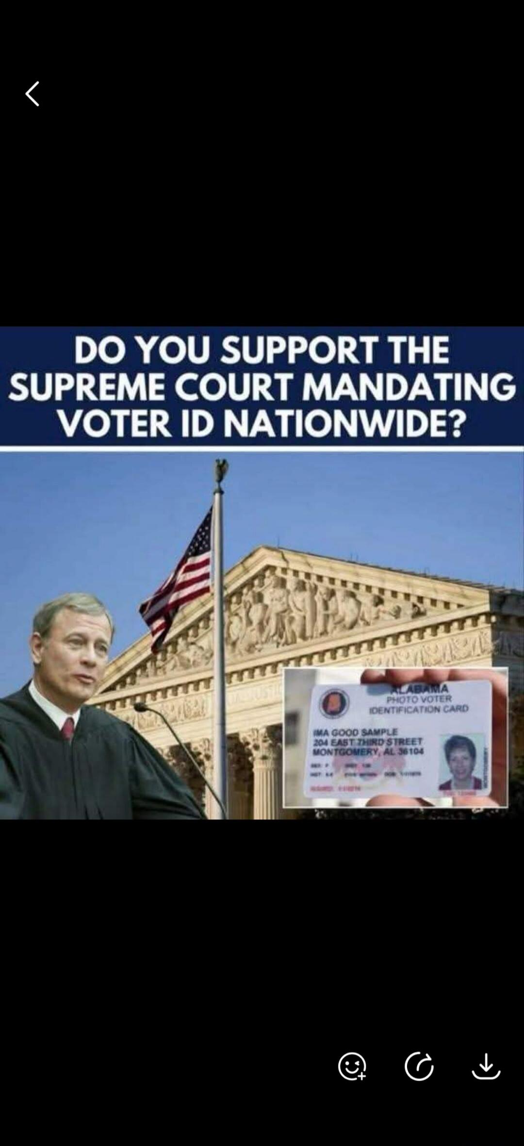 DO YOU SUPPORT THE SUPREME COURT MANDATING VOTER ID NATIONWIDE?