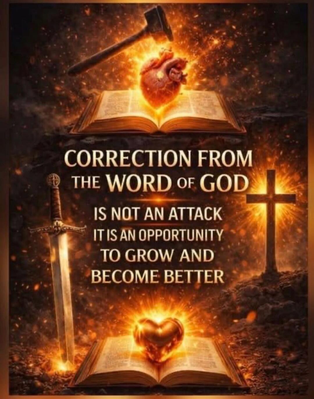 CORRECTION FROM THE WORD OF GOD IS NOT AN ATTACK IT IS AN OPPORTUNITY TO GROW AND BECOME BETTER