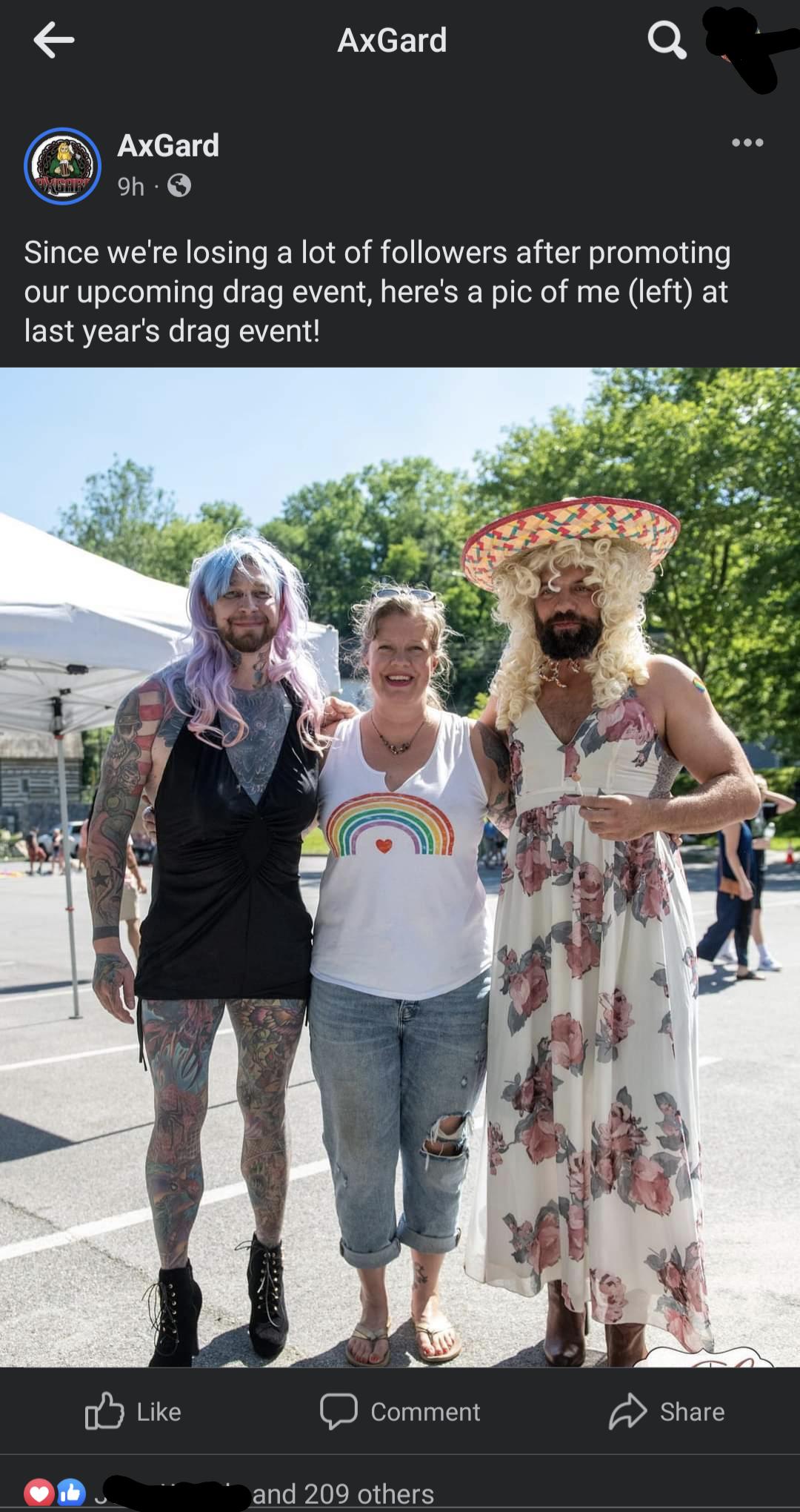 AxGard e AxGard Q Since were losing a lot of followers after promoting our upcoming drag event heres a pic of me left at last years drag event om and 209 others
