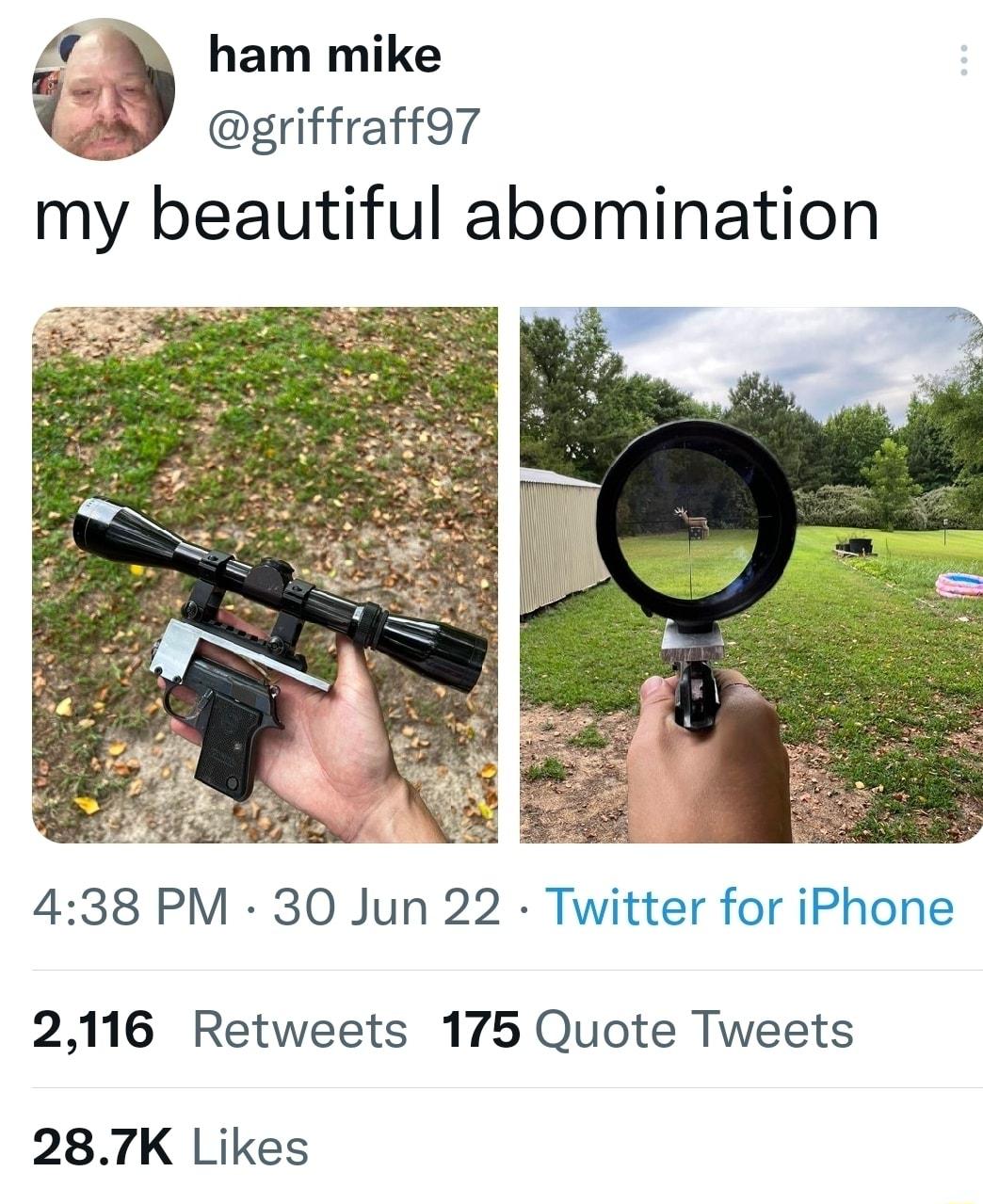 Vg ham mike 7 griffraffo7 my beautiful abomination A 438 PM 30 Jun 22 Twitter for iPhone 2116 Retweets 175 Quote Tweets 287K Likes